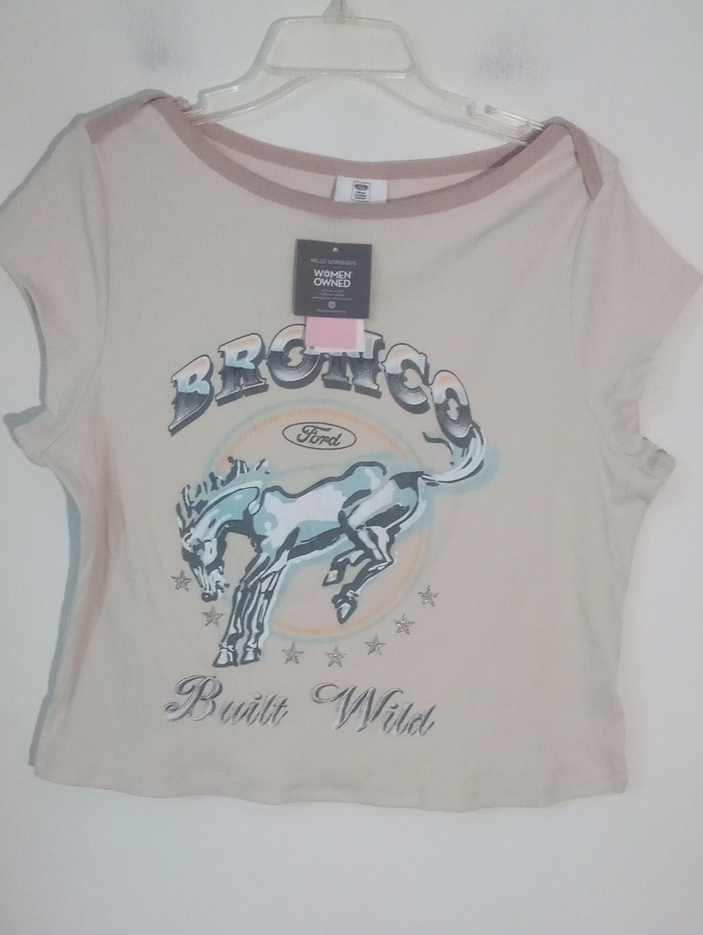 Ford Cream Tee with Blue Bronco Graphic XXL NWT Grayson Threads